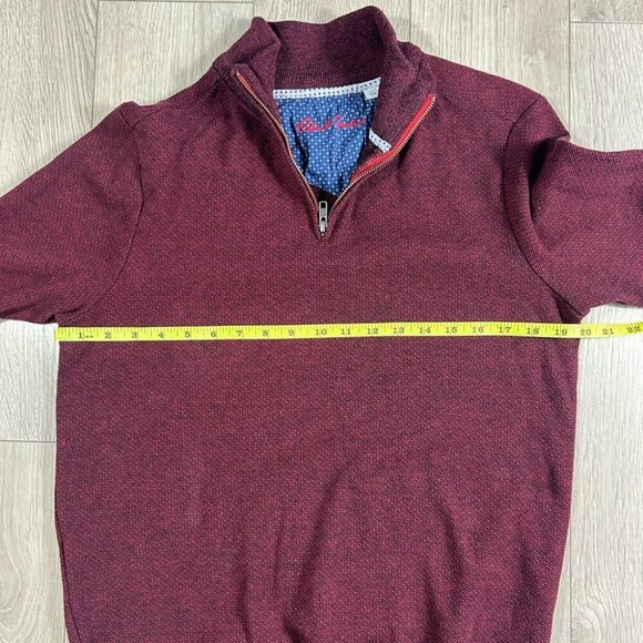 Robert Graham Burgundy 1/4 Zip Pullover Sweater - Picture 7 of 8